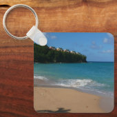 セントルシアビーチトロピカルバケーションランドスケープ キーホルダー (正面)