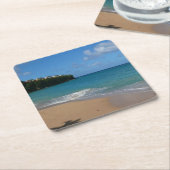 セントルシアビーチトロピカルバケーションランドスケープ スクエアペーパーコースター (アングル)