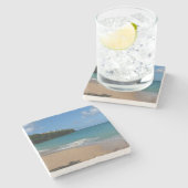 セントルシアビーチトロピカルバケーションランドスケープ ストーンコースター (横)