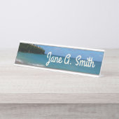 セントルシアビーチトロピカルバケーションランドスケープ デスクネームプレート (正面)