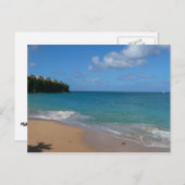 セントルシアビーチトロピカルバケーションランドスケープ ポストカード (正面/裏面)