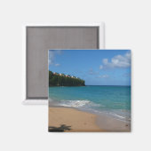 セントルシアビーチトロピカルバケーションランドスケープ マグネット (正面/裏面)