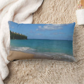 セントルシアビーチトロピカルバケーションランドスケープ ランバークッション (ブランケット)
