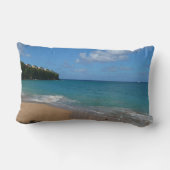 セントルシアビーチトロピカルバケーションランドスケープ ランバークッション (裏面)