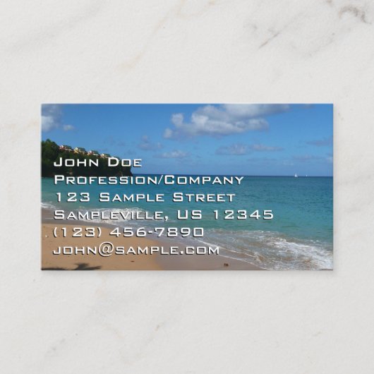 セントルシアビーチトロピカルバケーションランドスケープ 名刺 (正面)