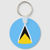 セントルシアフィッシュアイ国旗のキーチェーン キーホルダー (正面)