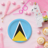 セントルシアフラグ ペーパープレート (パーティー)