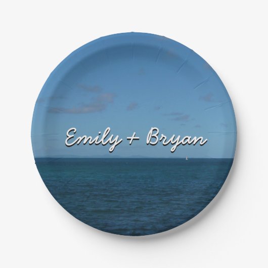 セントルシアホライゾンブルー海 ペーパープレート (正面)