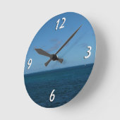 セントルシアホライゾンブルー海 ラウンド壁時計 (傾斜)