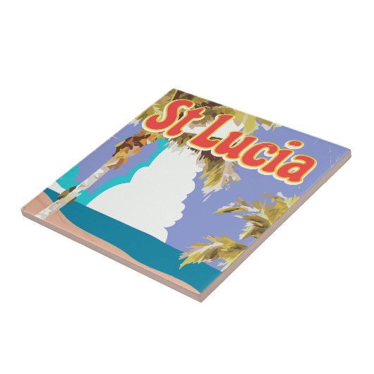 セントルシアヴィンテージビーチ旅行ポスター タイル (側面)