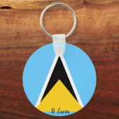 セントルシア国旗のキーチェーン キーホルダー (正面)