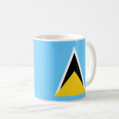 セントルシア国旗のセラミックマグカップ コーヒーマグカップ (正面右)
