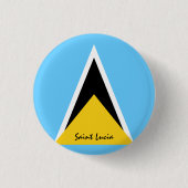 セントルシア国旗のボタン 缶バッジ (正面)