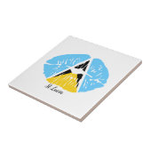 セントルシア国旗の唇 タイル (側面)