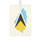 セントルシア国旗の地図 カーエアーフレッシュナー (裏面)