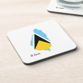 セントルシア国旗の地図 コースター (左側)