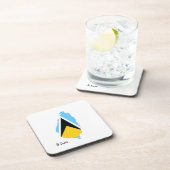 セントルシア国旗の地図 コースター (右側)