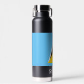 セントルシア国旗の水瓶 ウォーターボトル (正面)