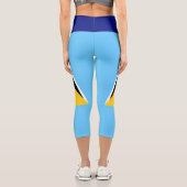 セントルシア国旗サンルシアン独立 カプリレギンス (裏面)