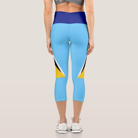 セントルシア国旗サンルシアン独立 カプリレギンス (裏面)