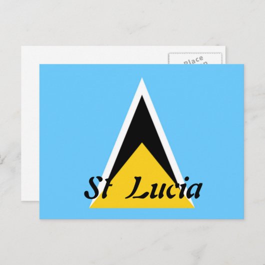 セントルシア国旗ポストカード ポストカード (正面/裏面)