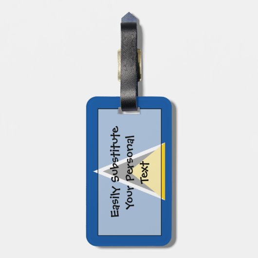 セントルシア国旗簡単ID個人 ラゲッジタグ (裏面縦)