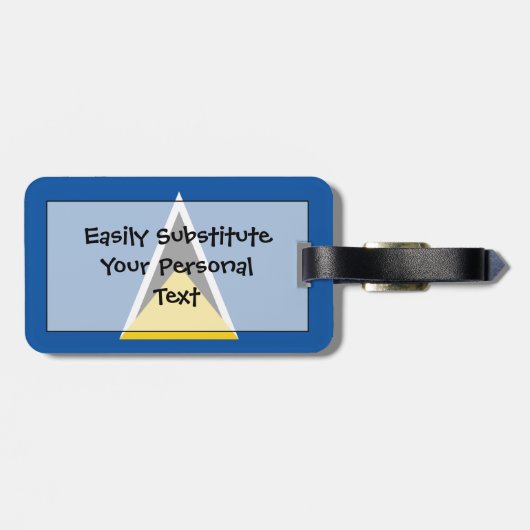 セントルシア国旗簡単ID個人 ラゲッジタグ (裏面横)