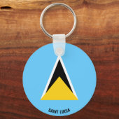 セントルシア国旗魅力的国 キーホルダー (正面)