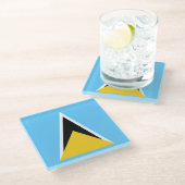 セントルシア国旗 ガラスコースター (アングル)