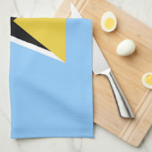 セントルシア国旗 キッチンタオル (四つ折り)