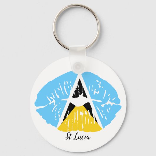 セントルシア国旗 キーホルダー (正面)