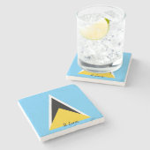 セントルシア国旗 ストーンコースター (横)