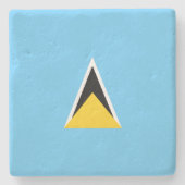 セントルシア国旗(セントルシアカリブの) ストーンコースター (正面)