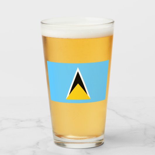 セントルシア国旗(セントルシアカリブの) タンブラーグラス (ドリンク正面)