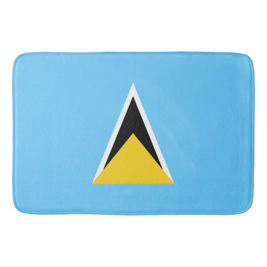 セントルシア国旗(セントルシアカリブの) バスマット (正面)