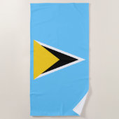 セントルシア国旗(セントルシアカリブの) ビーチタオル (正面)