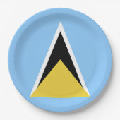 セントルシア国旗 ペーパープレート (正面)