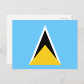 セントルシア国旗 ポストカード (正面/裏面)