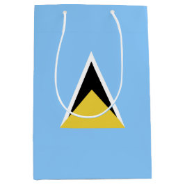 セントルシア国旗 ミディアムペーパーバッグ