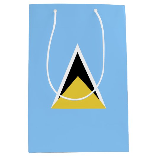 セントルシア国旗 ミディアムペーパーバッグ (正面)