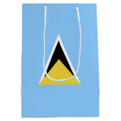 セントルシア国旗 ミディアムペーパーバッグ (裏面)