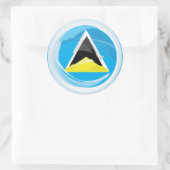 セントルシア国旗 ラウンドシール (バッグ)