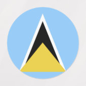 セントルシア国旗 ラベル (デザイン2)