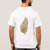 セントルシア国旗+地図+文字Tシャツ Tシャツ (裏面)