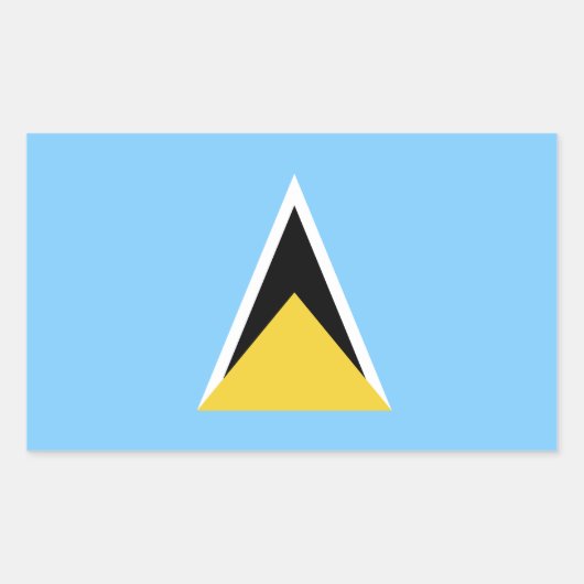 セントルシア国旗 長方形シール (正面)