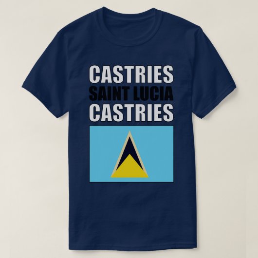 セントルシア国旗 Tシャツ (デザイン正面)