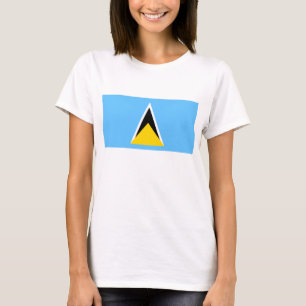 セントルシア国旗x地図Tシャツ Tシャツ