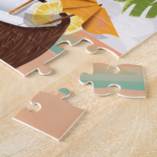 セントルシア漫画の旅行ポスター。 ジグソーパズル (側面)