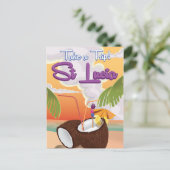 セントルシア漫画の旅行ポスター。 ポストカード (スタンド正面)