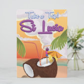 セントルシア漫画の旅行ポスター。 招待状 (スタンド正面)